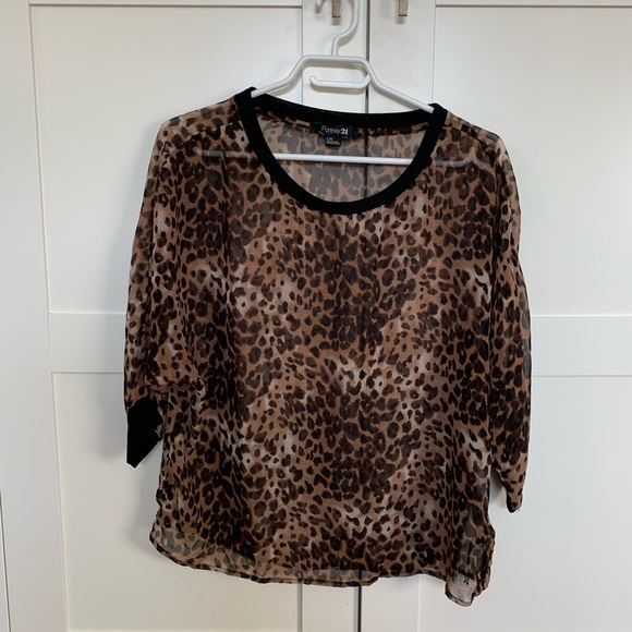Forever 21 leopard print top - Picture 2 of 5